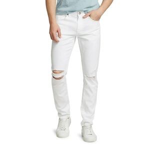 J BRAND WHITE DISTRESSED SLIM FIT JEANS